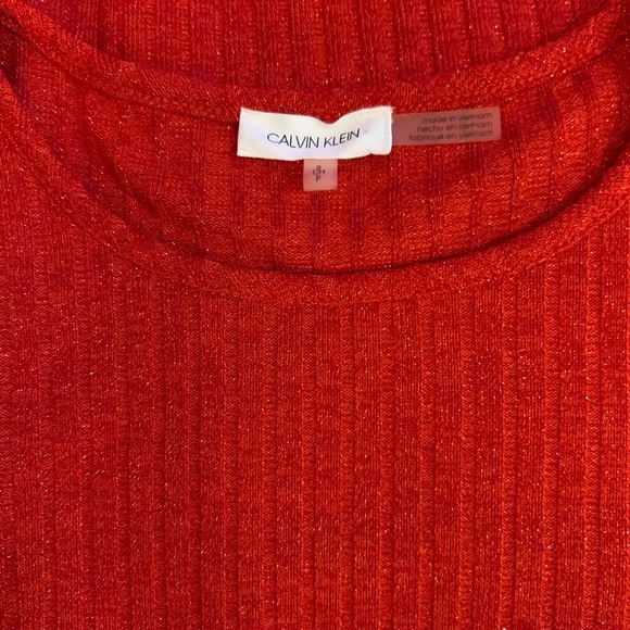 Calvin Klein Red Long Sleeve Top - Picture 6 of 9